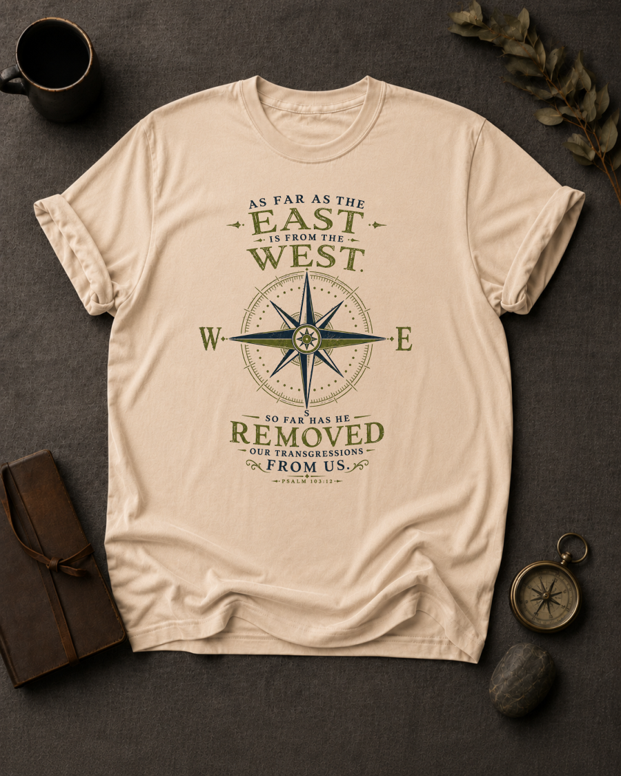 East from West Christian T-Shirt in Ivory - Comfort Colors 1717