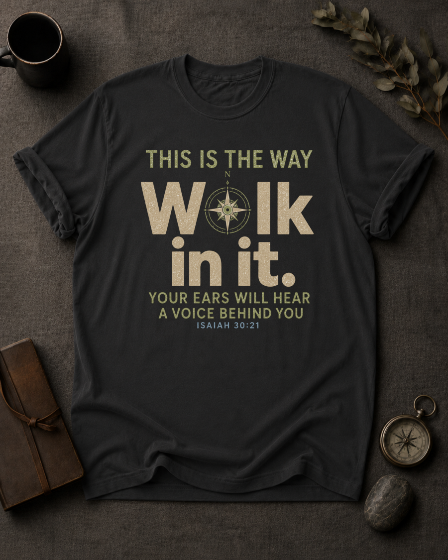 Walk in It Christian T-Shirt in Black - Comfort Colors 1717