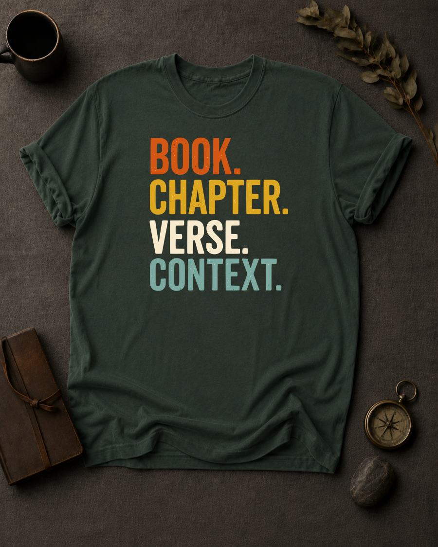 Book Chapter Verse Context Christian T-Shirt - Comfort Colors 1717 fabric detail
