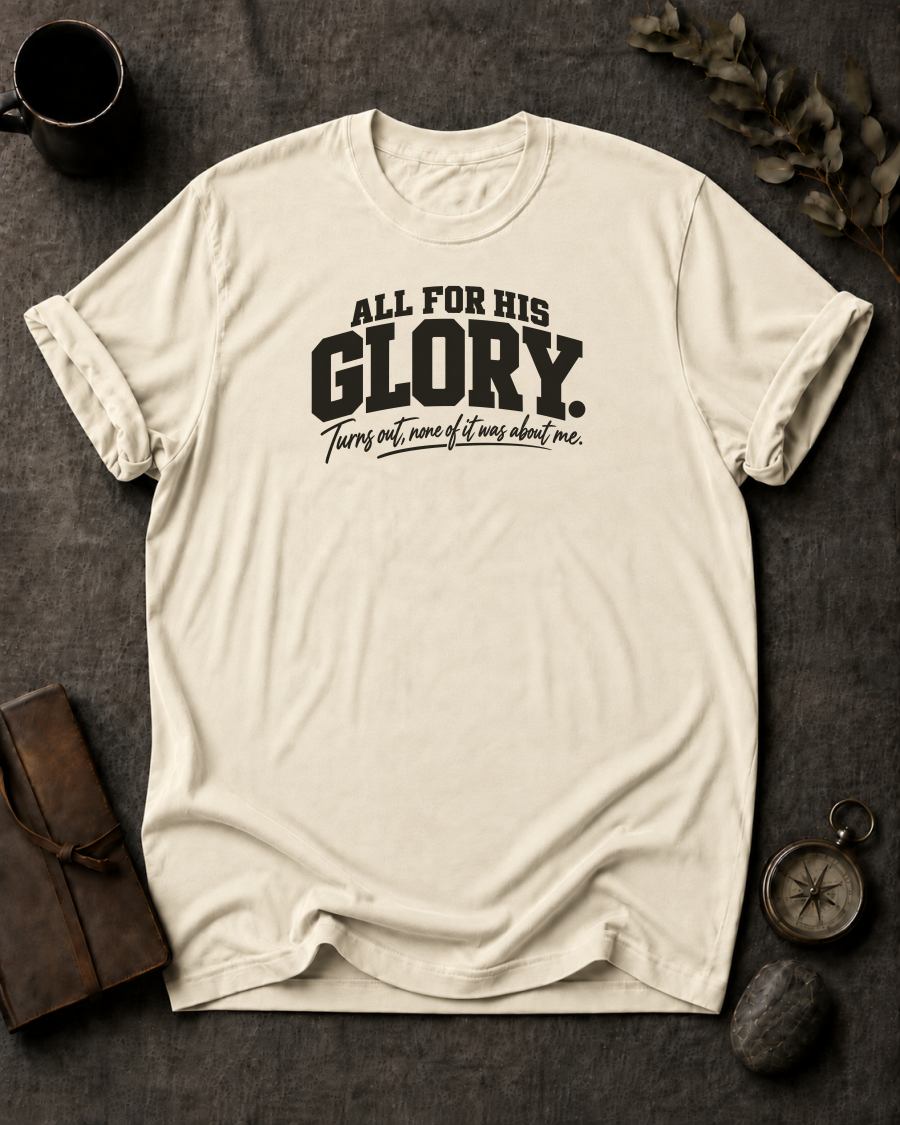 For His Glory Christian T-Shirt - Ivory Comfort Colors 1717