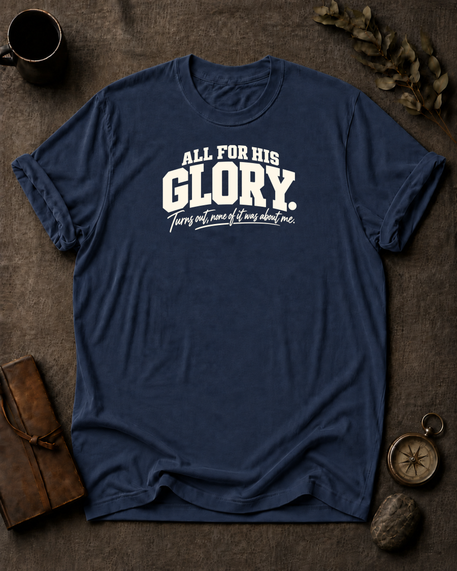 For His Glory Christian T-Shirt - Navy Comfort Colors 1717