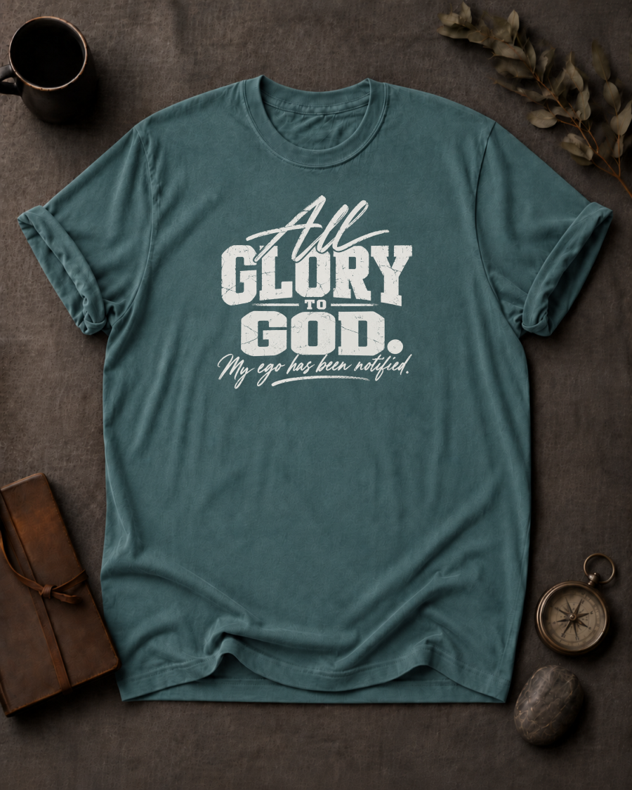 Glory to God Christian T-Shirt - Blue Spruce Comfort Colors 1717