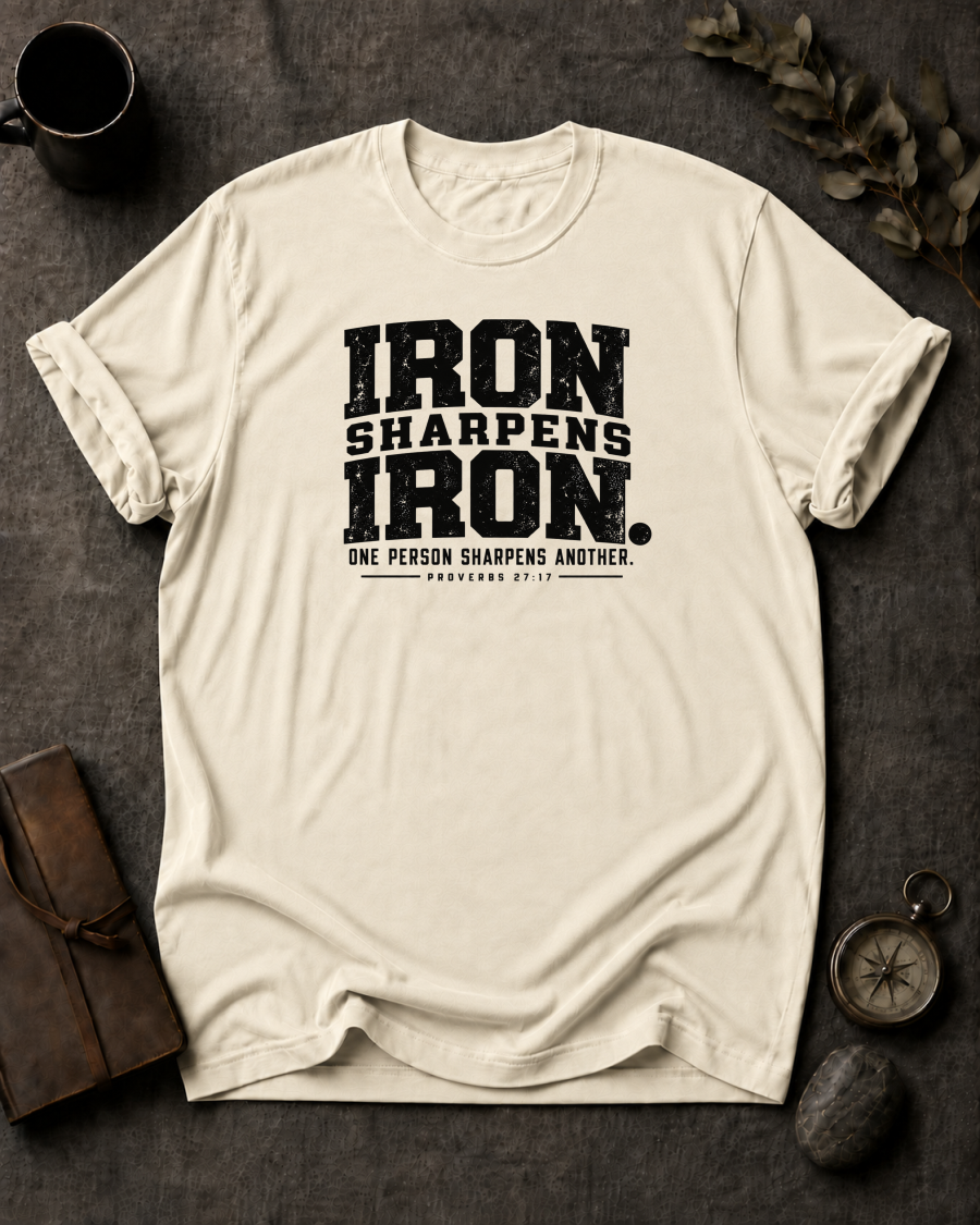 Iron Sharpens Iron Christian T-Shirt - Ivory Comfort Colors 1717