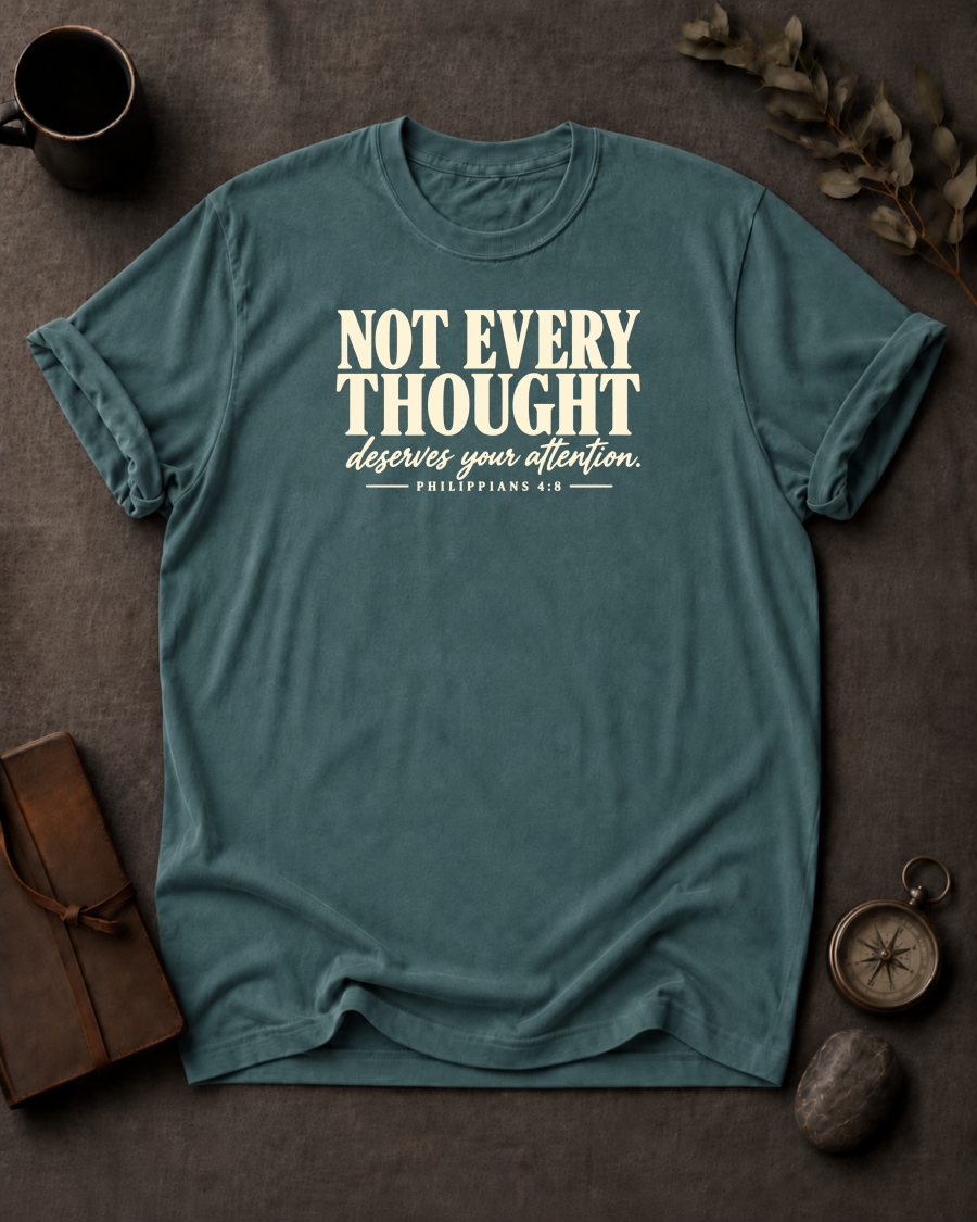 Guard Your Thoughts Christian T-Shirt - Blue Spruce Comfort Colors 1717