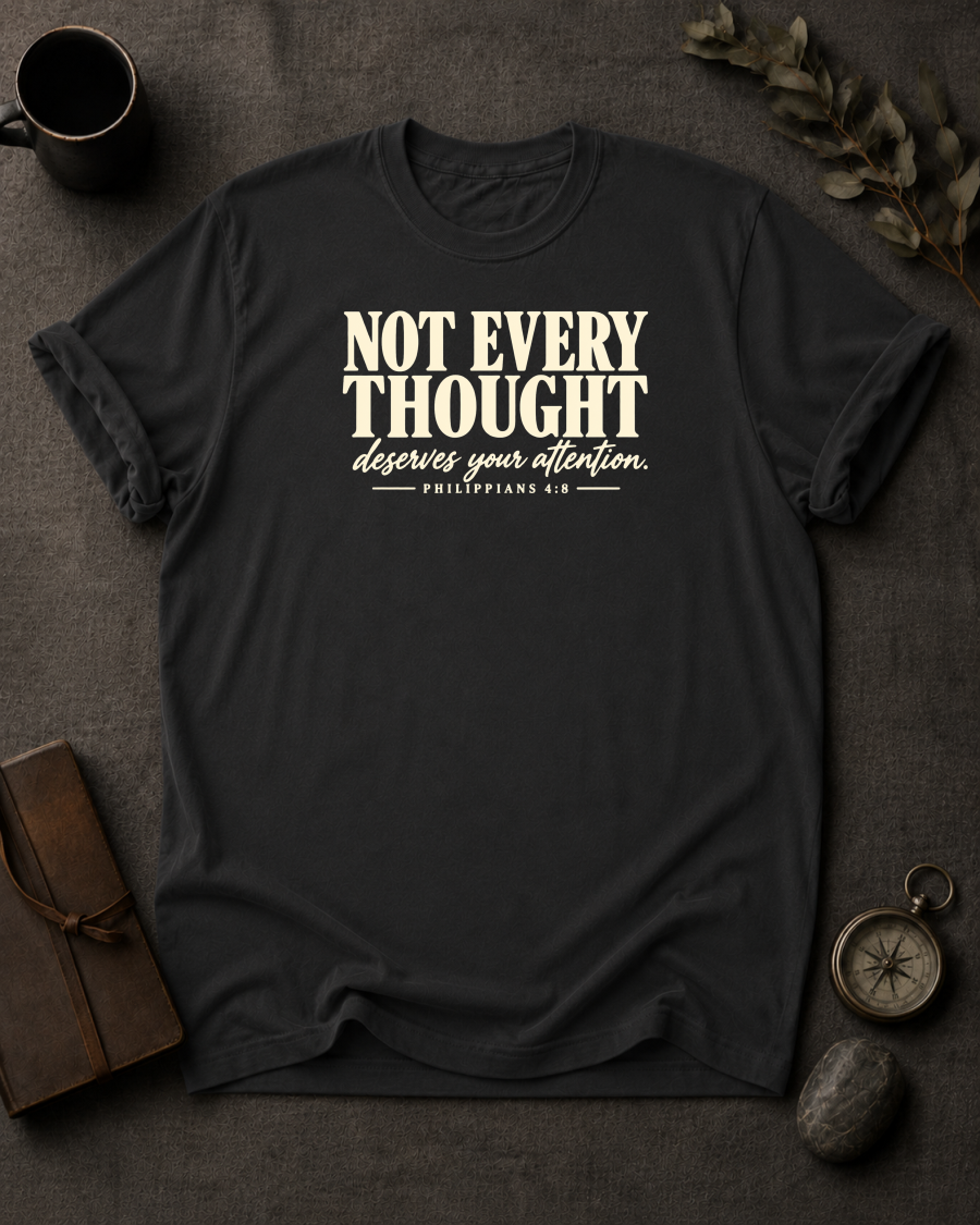 Guard Your Thoughts Christian T-Shirt - Black Comfort Colors 1717