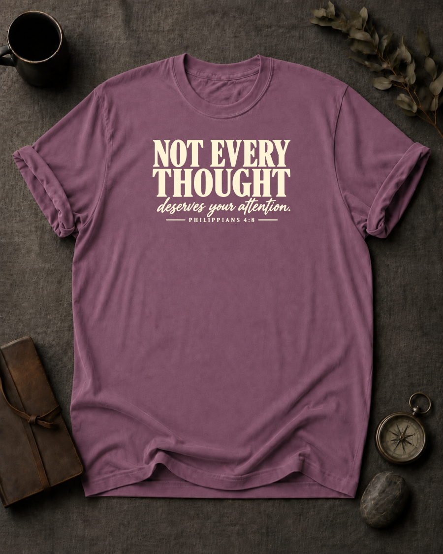 Guard Your Thoughts Christian T-Shirt - Berry Comfort Colors 1717