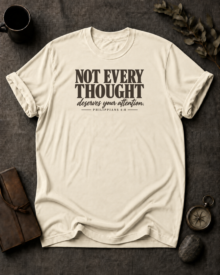 Guard Your Thoughts Christian T-Shirt - Ivory Comfort Colors 1717