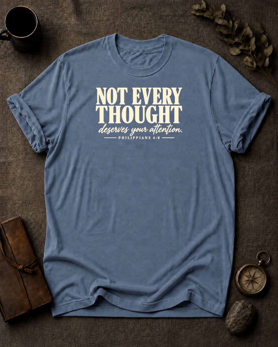 Guard Your Thoughts Christian T-Shirt - Blue Jean Comfort Colors 1717