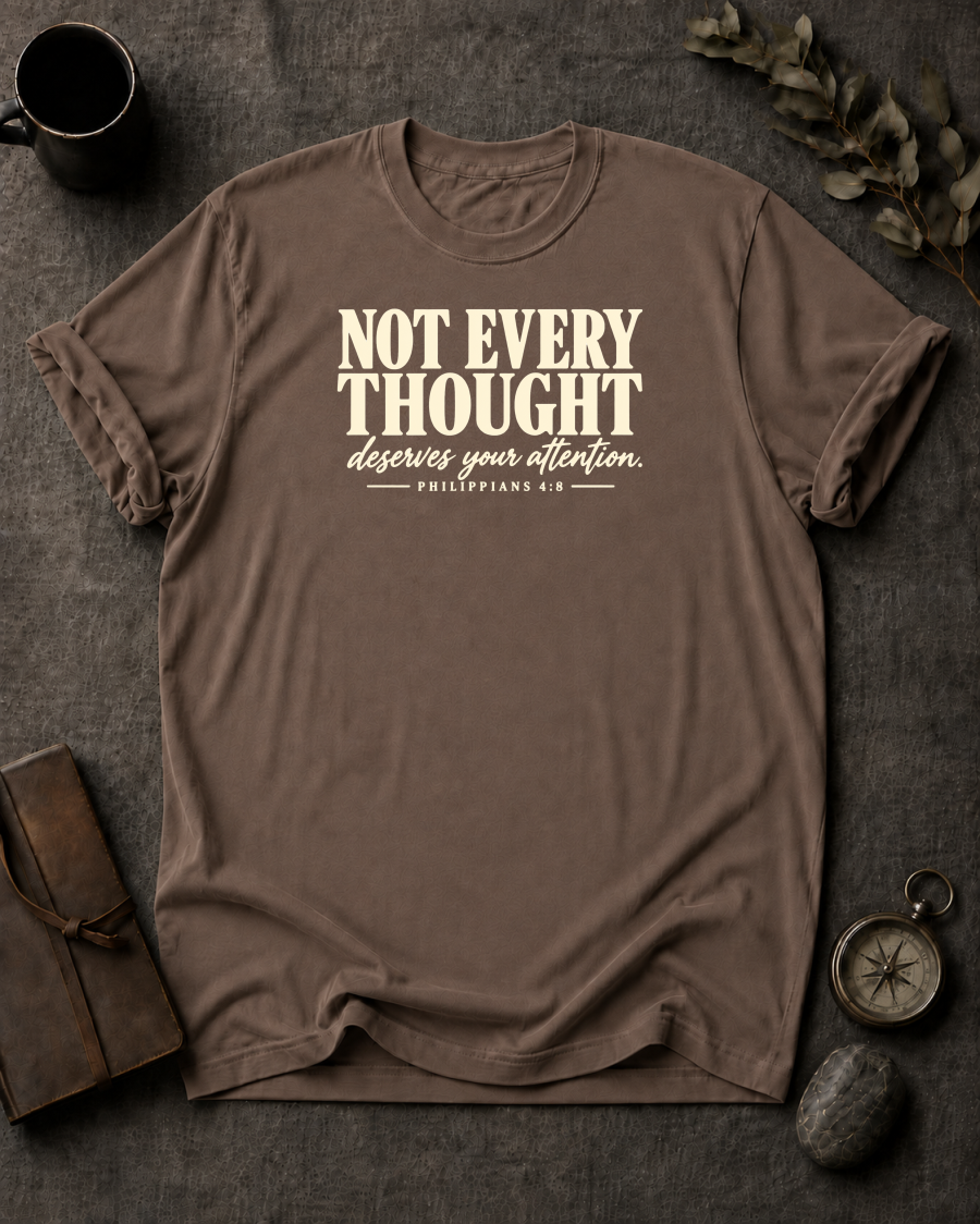 Guard Your Thoughts Christian T-Shirt - Espresso Comfort Colors 1717