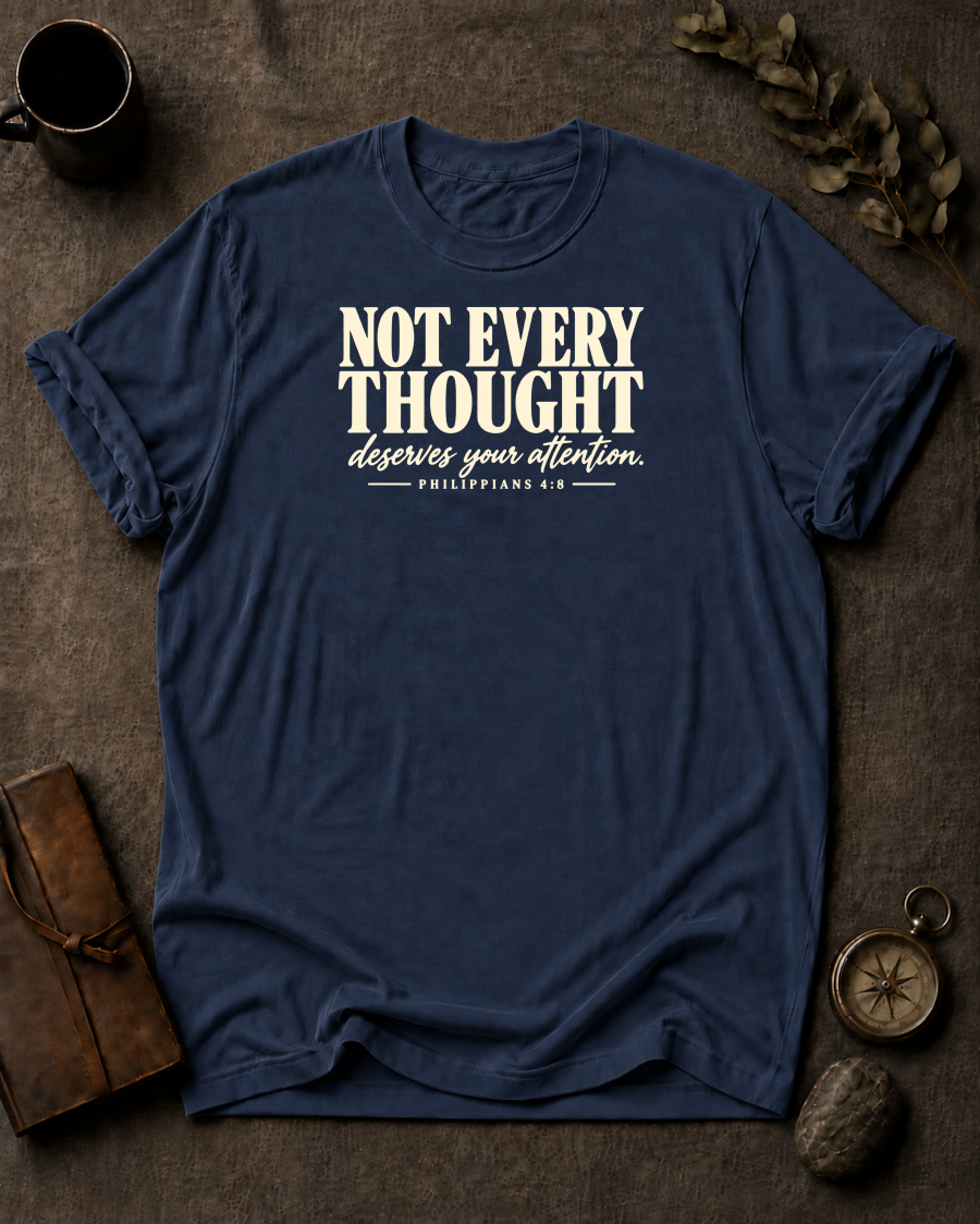 Guard Your Thoughts Christian T-Shirt - Navy Comfort Colors 1717
