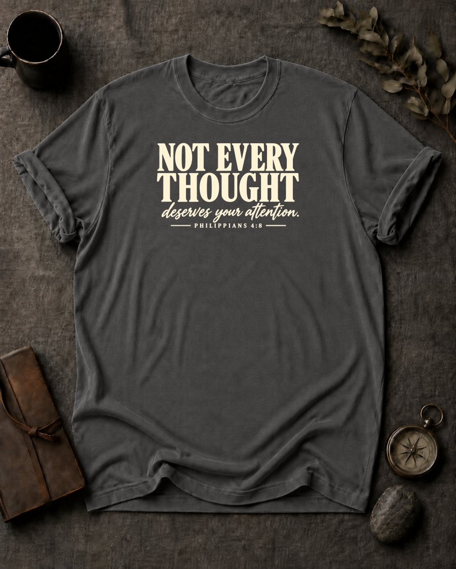 Guard Your Thoughts Christian T-Shirt - Pepper Comfort Colors 1717