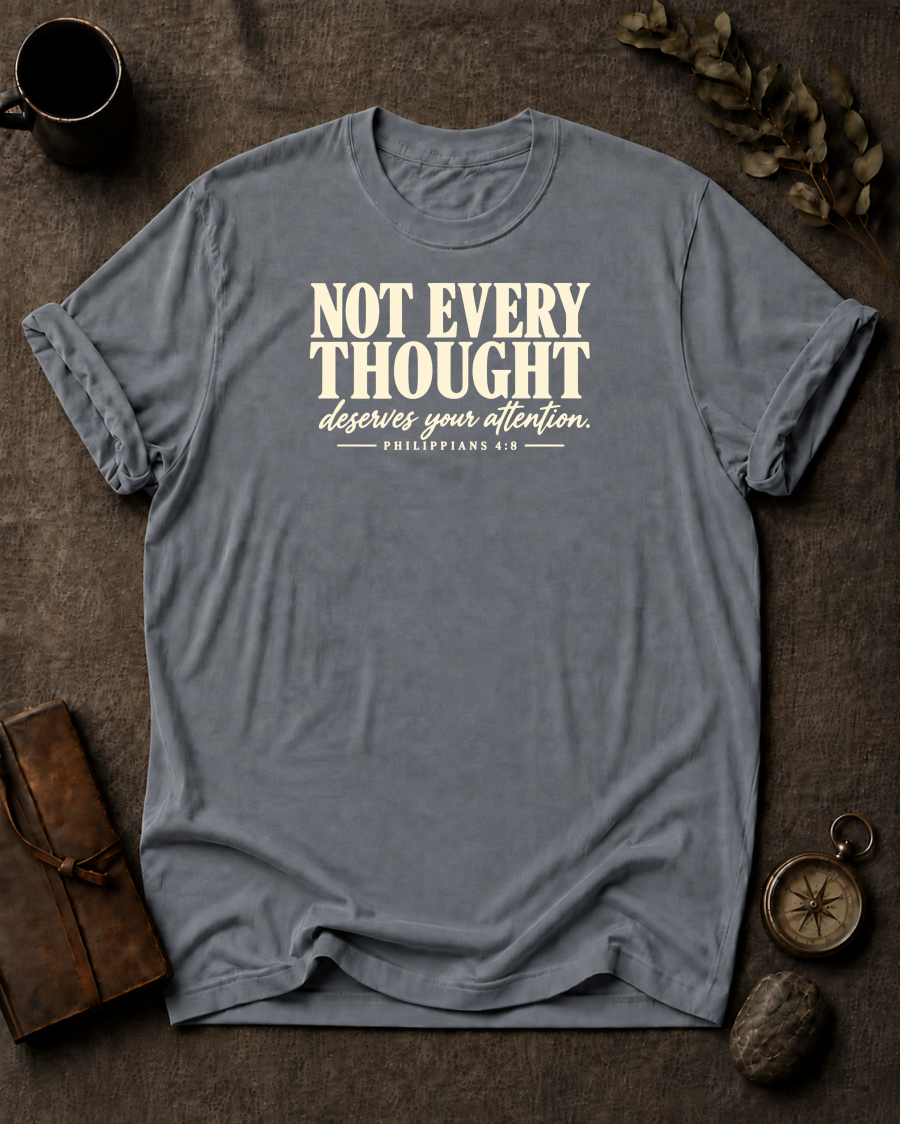 Guard Your Thoughts Christian T-Shirt - Granite Comfort Colors 1717