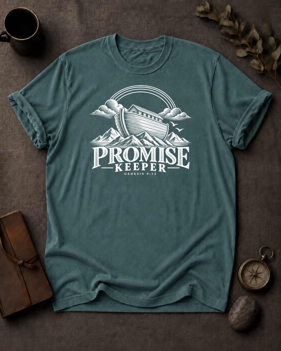 Promise Keeper Christian T-Shirt - Blue Spruce Comfort Colors 1717