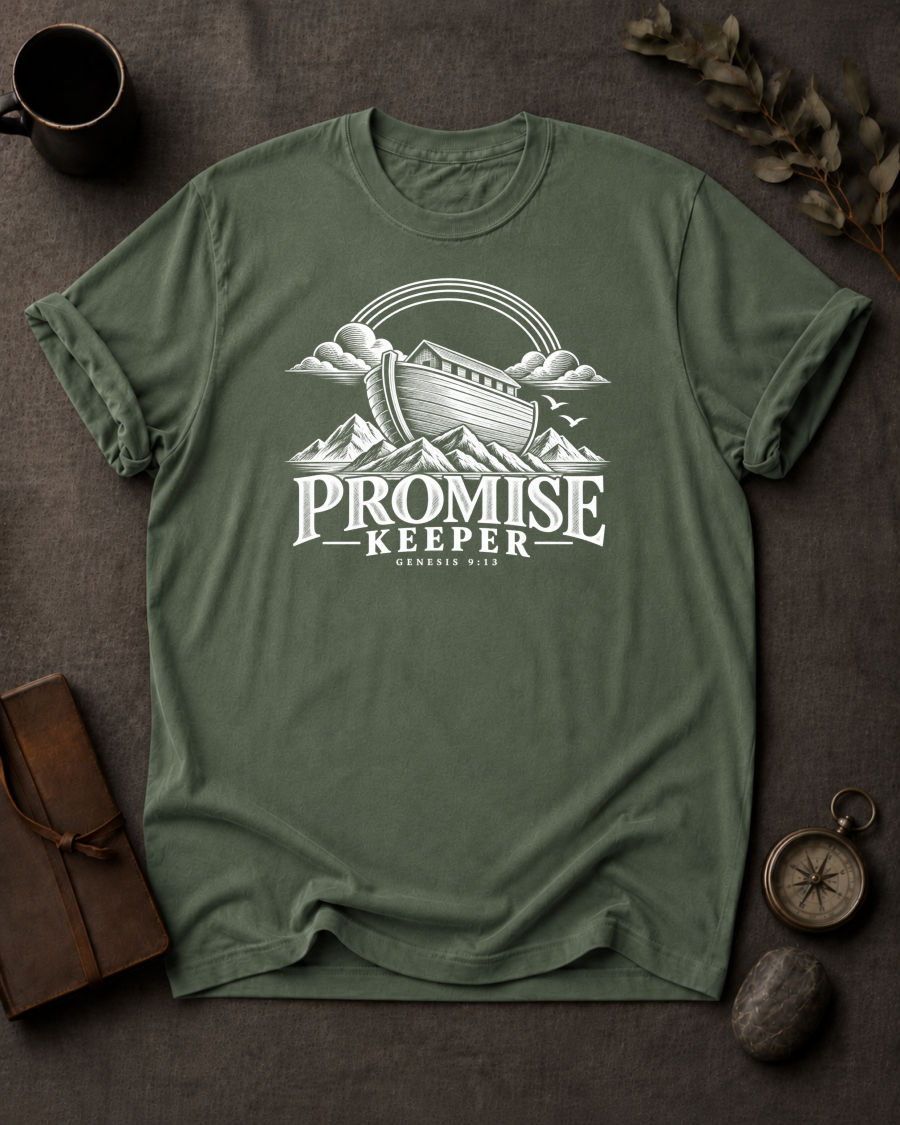 Promise Keeper Christian T-Shirt - Moss Comfort Colors 1717