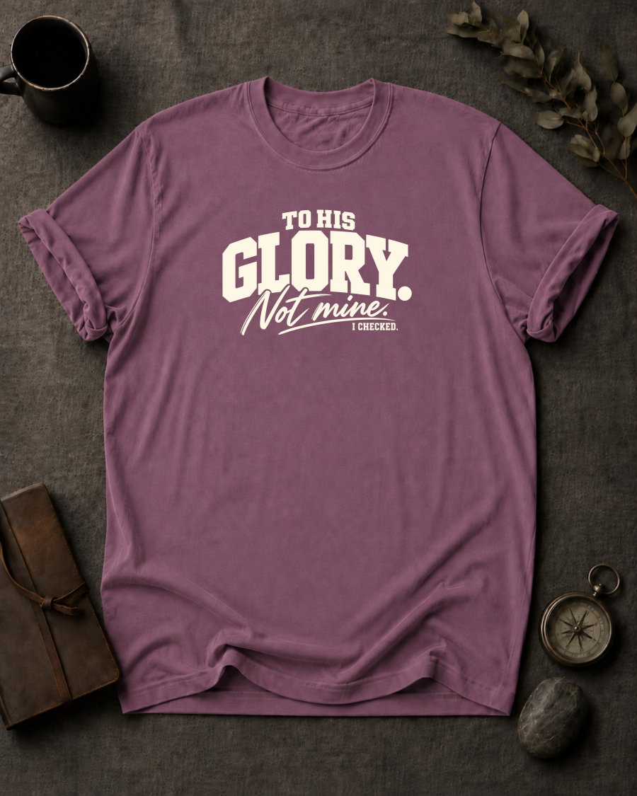 To His Glory Christian T-Shirt - Berry Comfort Colors 1717