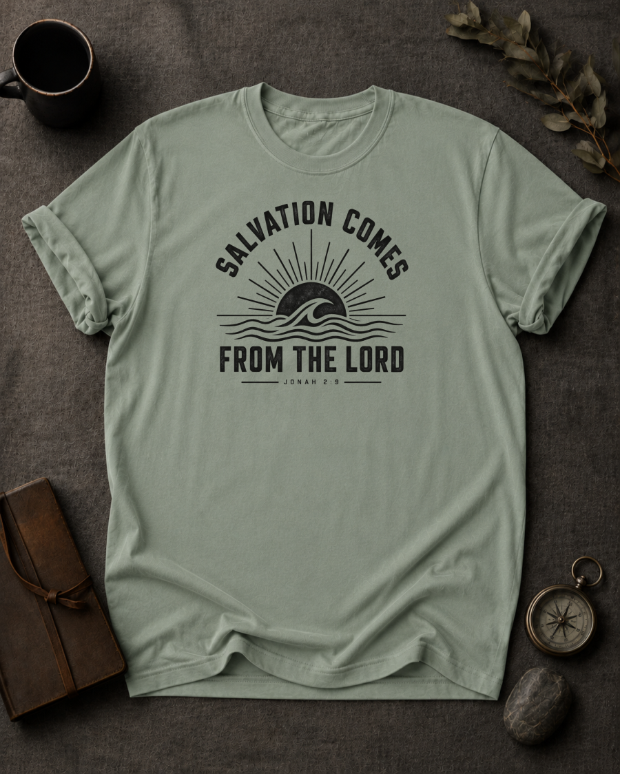 Salvation Comes Christian T-Shirt - Bay Comfort Colors 1717