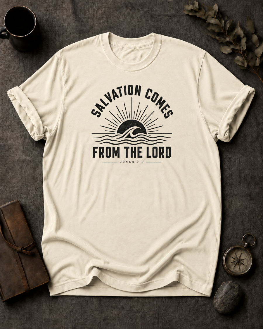 Salvation Comes Christian T-Shirt - Ivory Comfort Colors 1717