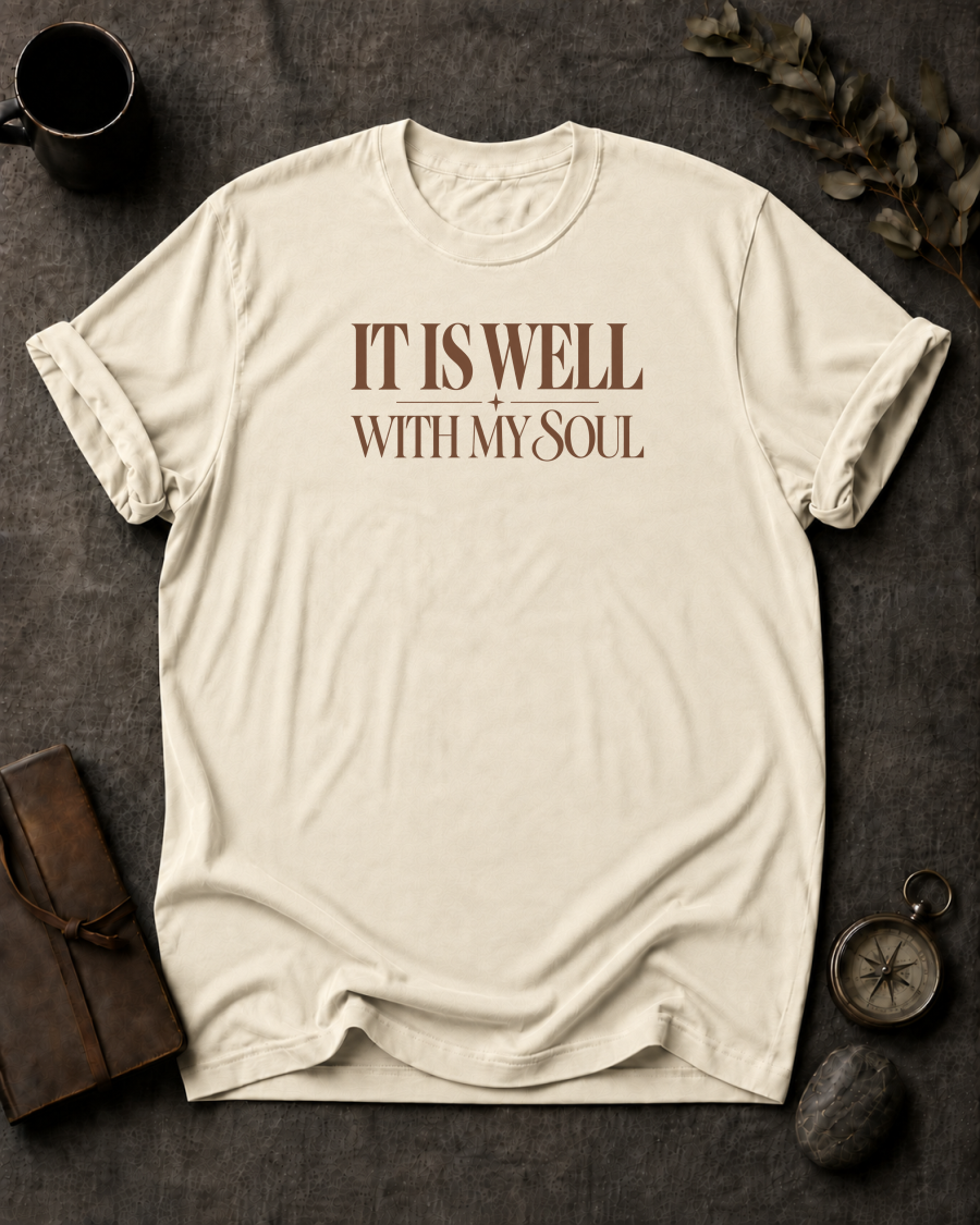 It Is Well Christian T-Shirt on Comfort Colors 1717 - To His Glory Club