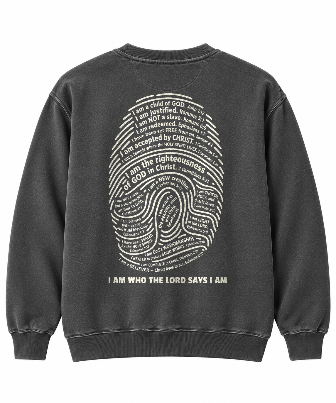 Identity in Christ Christian crewneck sweatshirt, garment-dyed Comfort Colors 1566 - To His Glory Club