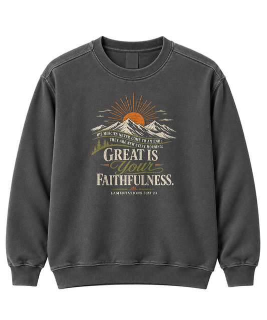 New every morning Christian crewneck sweatshirt, Comfort Colors 1566 - To His Glory Club