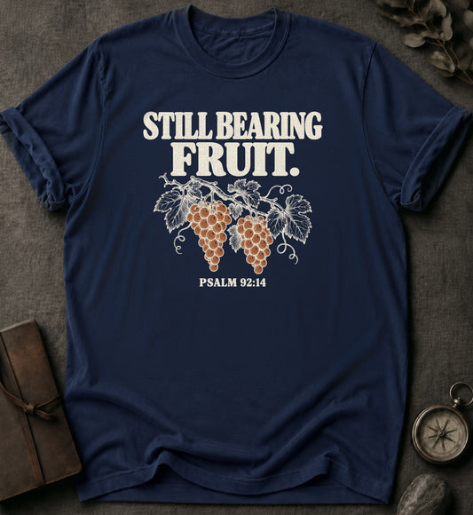 Still Bearing Fruit Christian T-Shirt in Navy - Comfort Colors 1717 | To His Glory Club