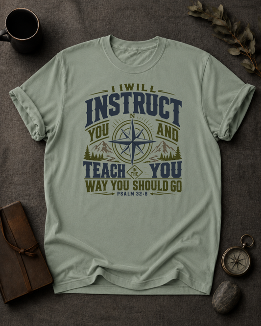 Will Instruct You Christian T-Shirt in Bay - Comfort Colors 1717