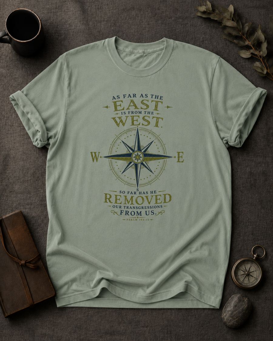 East from West Christian T-Shirt in Bay - Comfort Colors 1717