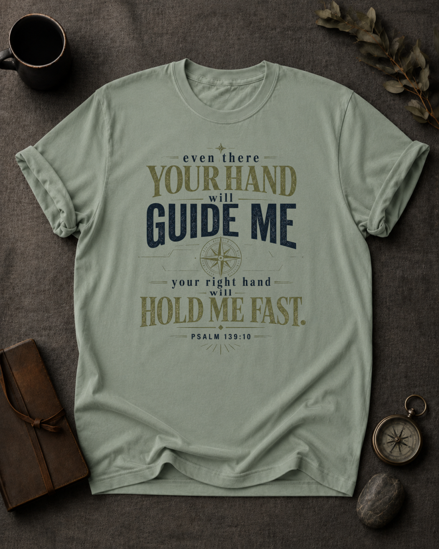 Your Hand (Even There) Christian T-Shirt in Bay - Comfort Colors 1717