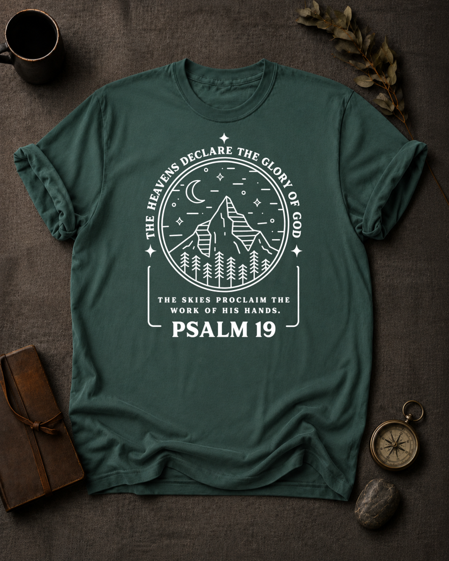 Heavens Declare Christian T-Shirt in Blue Spruce - Comfort Colors 1717