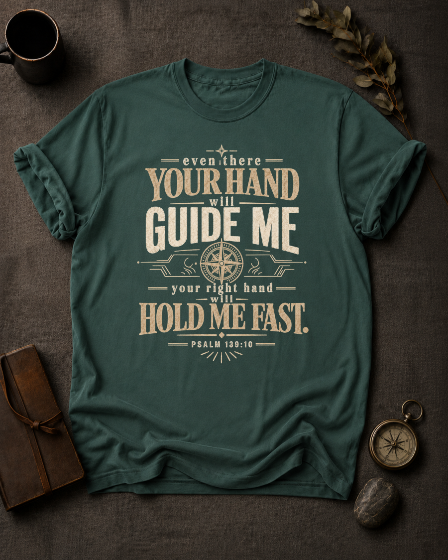 Your Hand (Even There) Christian T-Shirt in Blue Spruce - Comfort Colors 1717