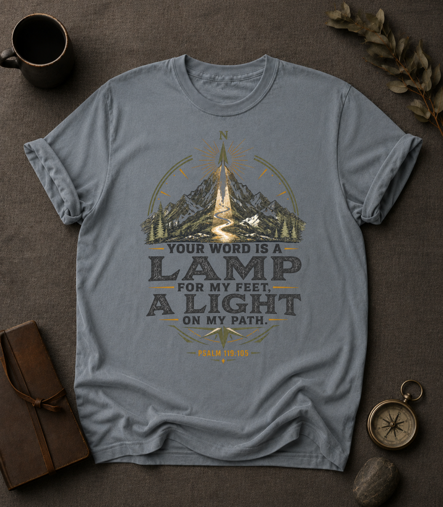 Lamp for My Feet Christian T-Shirt in Granite - Comfort Colors 1717