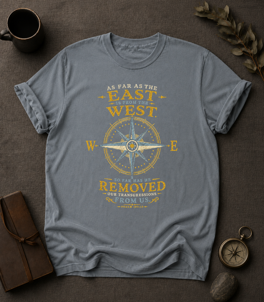 East from West Christian T-Shirt in Granite - Comfort Colors 1717