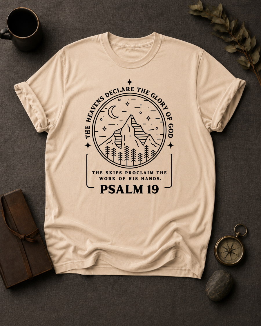 Heavens Declare Christian T-Shirt in Ivory - Comfort Colors 1717