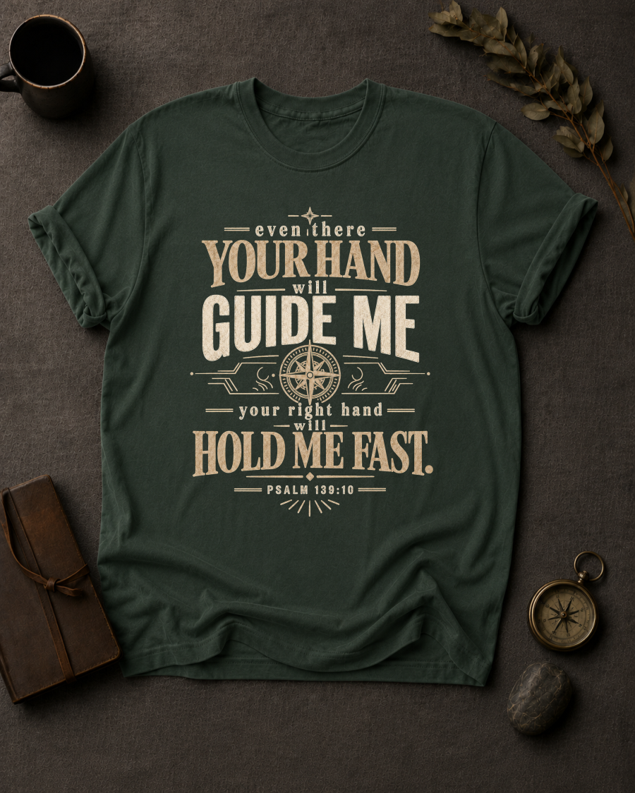 Your Hand (Even There) Christian T-Shirt in Moss - Comfort Colors 1717