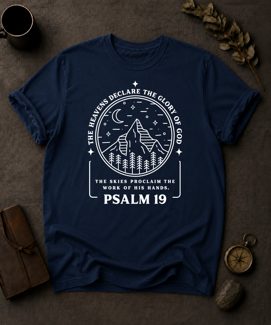 Heavens Declare Christian T-Shirt in Navy - Comfort Colors 1717