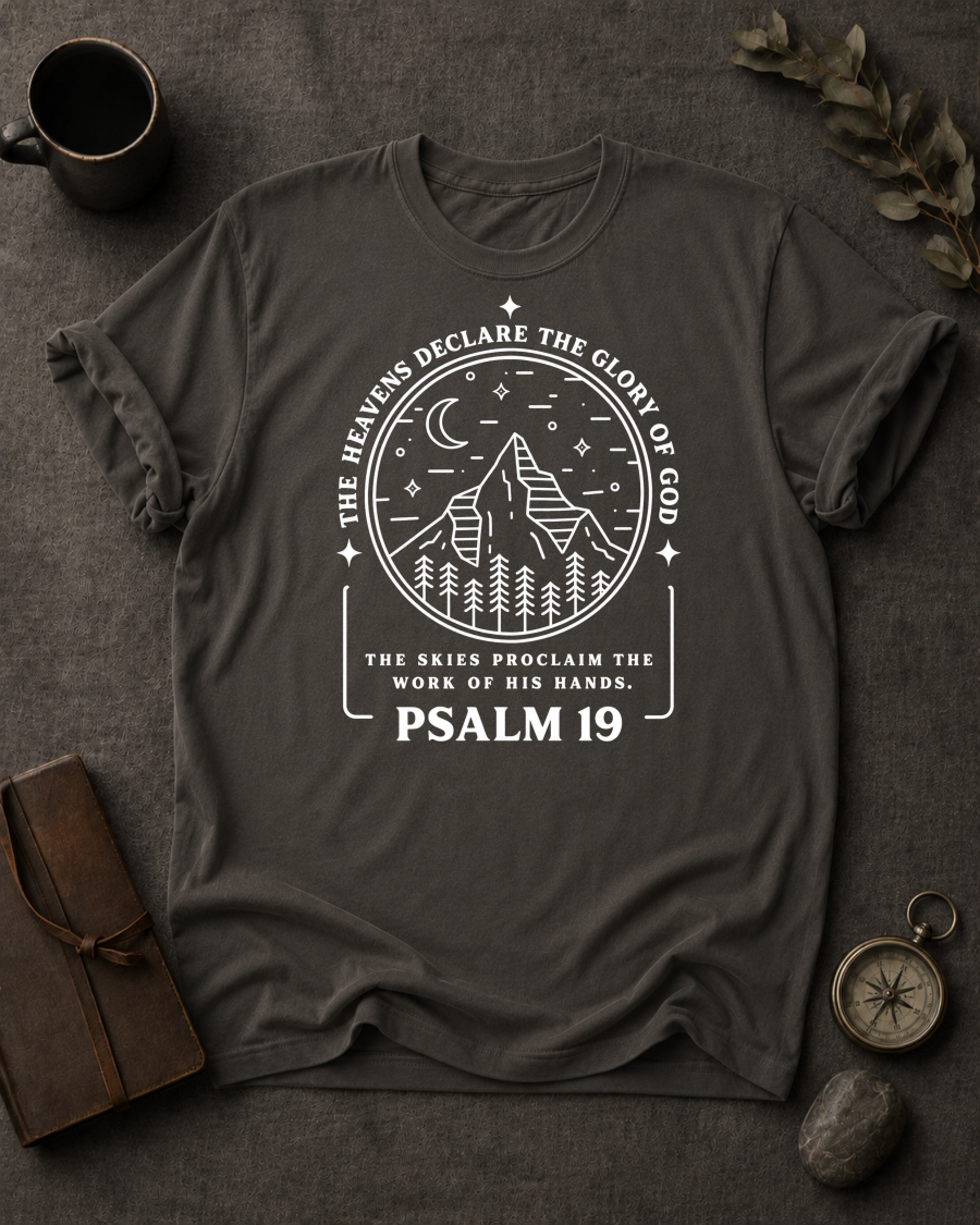Heavens Declare Christian T-Shirt in Pepper - Comfort Colors 1717