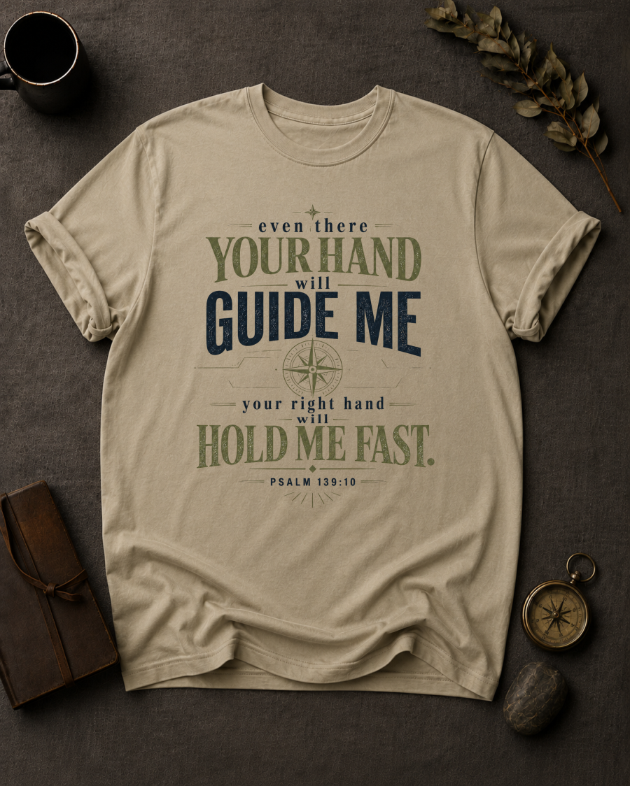 Your Hand (Even There) Christian T-Shirt in Sandstone - Comfort Colors 1717