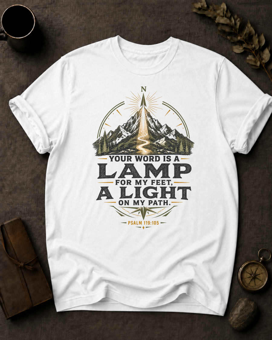 Lamp for My Feet Christian T-Shirt in White - Comfort Colors 1717