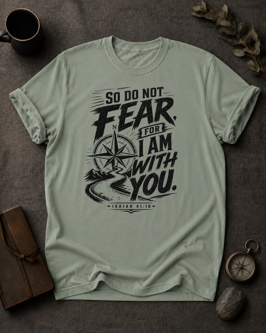 Do Not Fear For I Am With You — Isaiah 41:10 t-shirt  Comfort Colors 1717 Bay