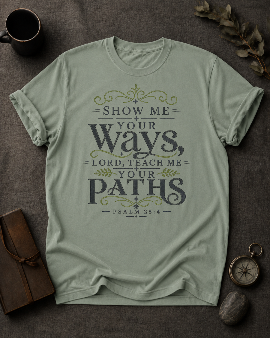 Show Me Your Ways Christian T-Shirt in Bay - Comfort Colors 1717