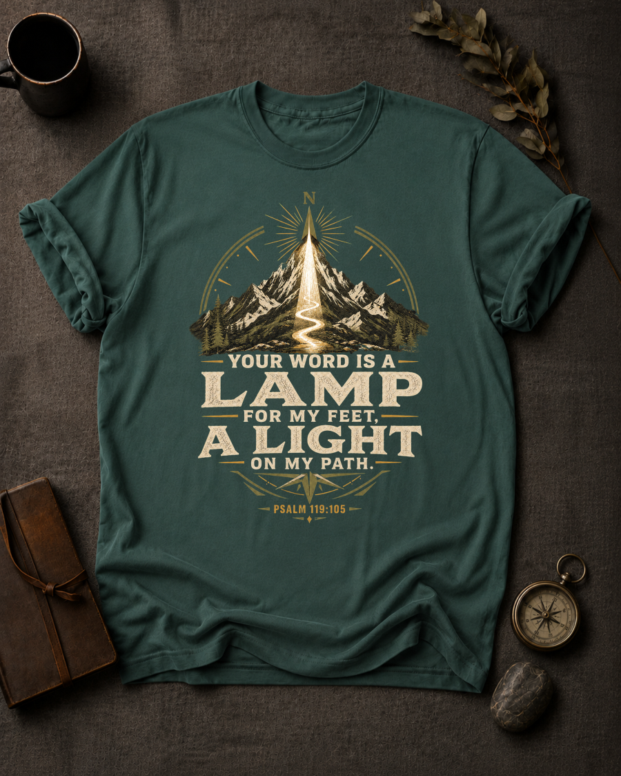 Lamp for My Feet Christian T-Shirt in Blue Spruce - Comfort Colors 1717