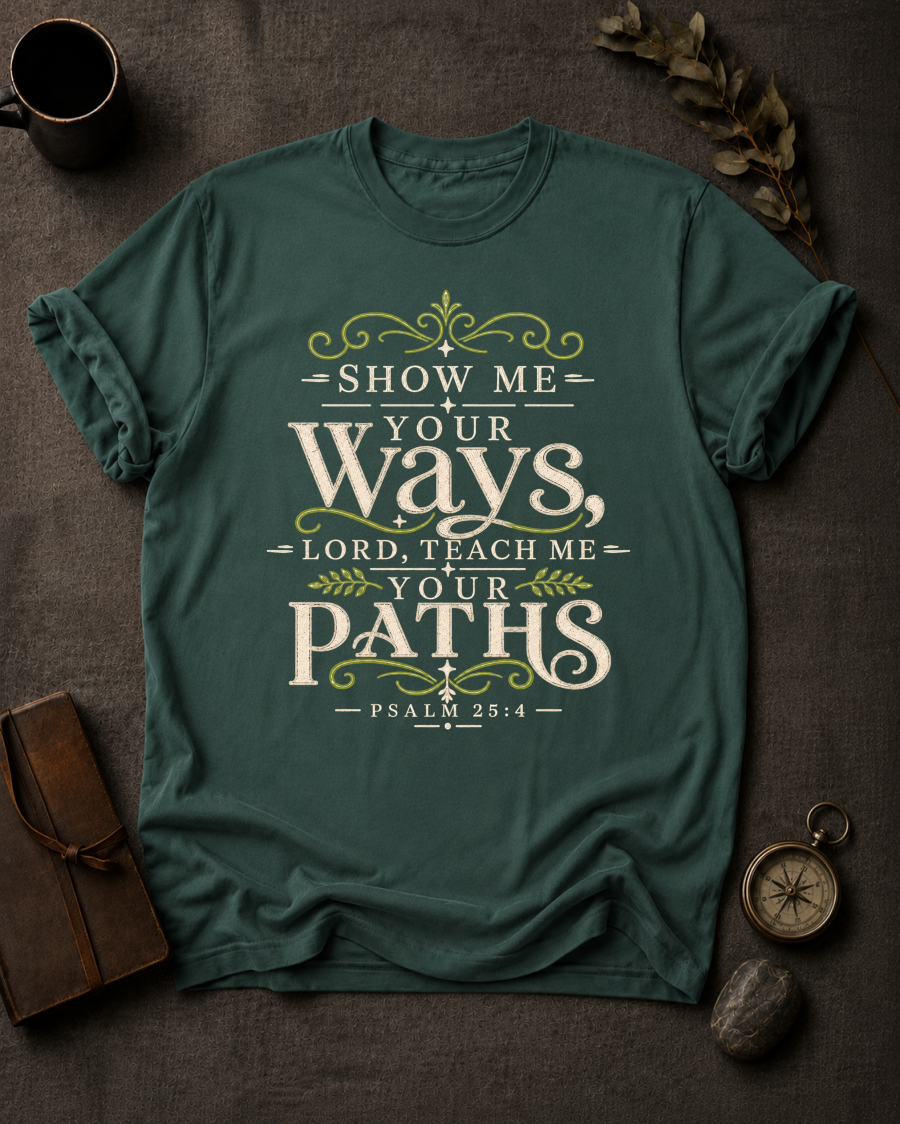 Show Me Your Ways Christian T-Shirt in Blue Spruce - Comfort Colors 1717