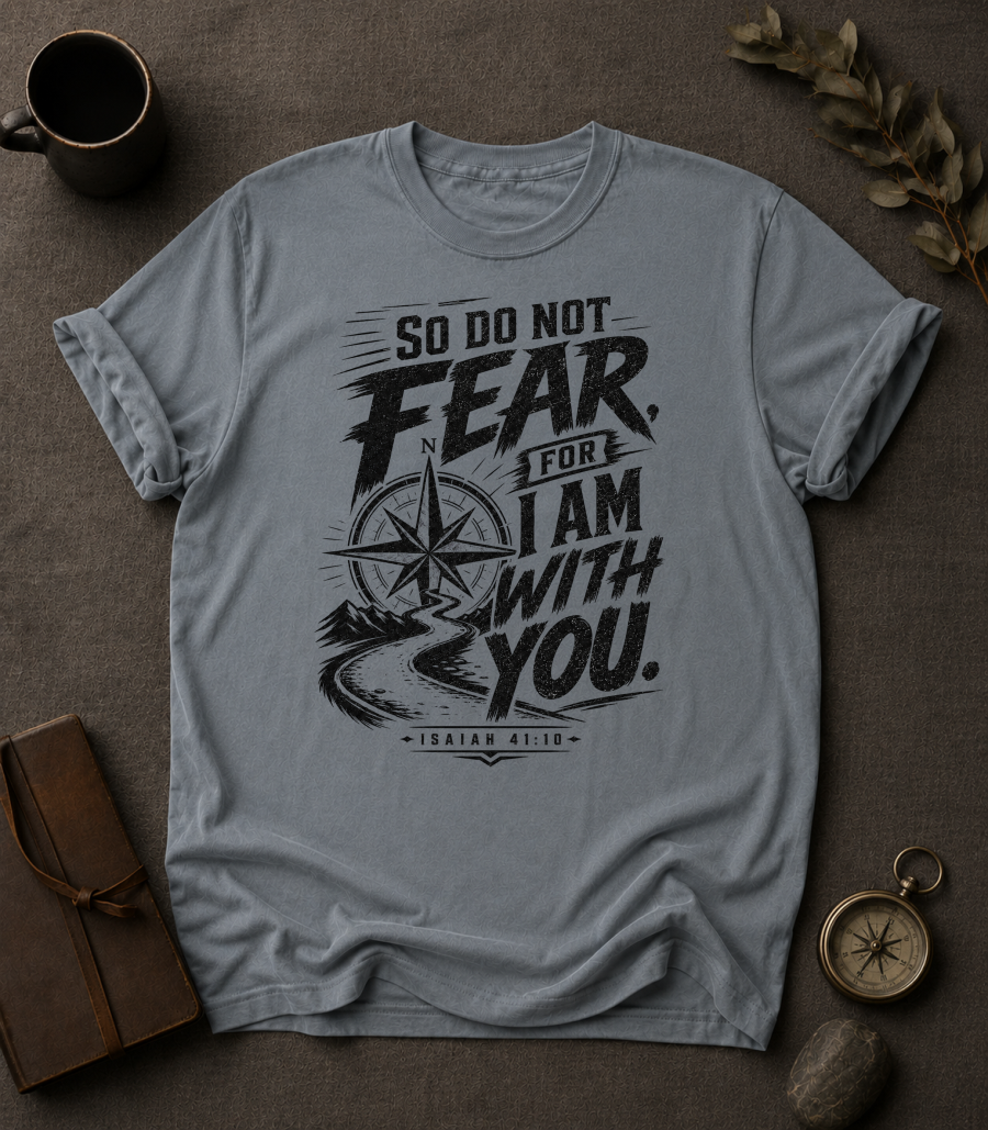 Do Not Fear For I Am With You — Isaiah 41:10 t-shirt  Comfort Colors 1717 Granite