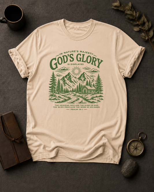 God's Glory Is Displayed | Psalm 19:1 Christian T-Shirt