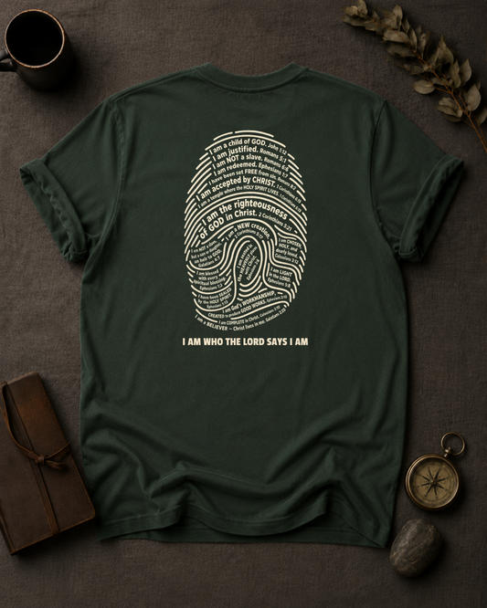 I Am Who The Lord Says I Am | Full-Back Christian T-Shirt