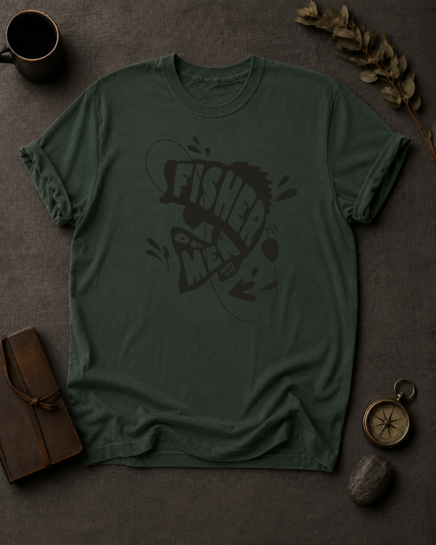 Fisher of Men Comfort Colors 1717 — Matthew 4:19 t-shirt Moss