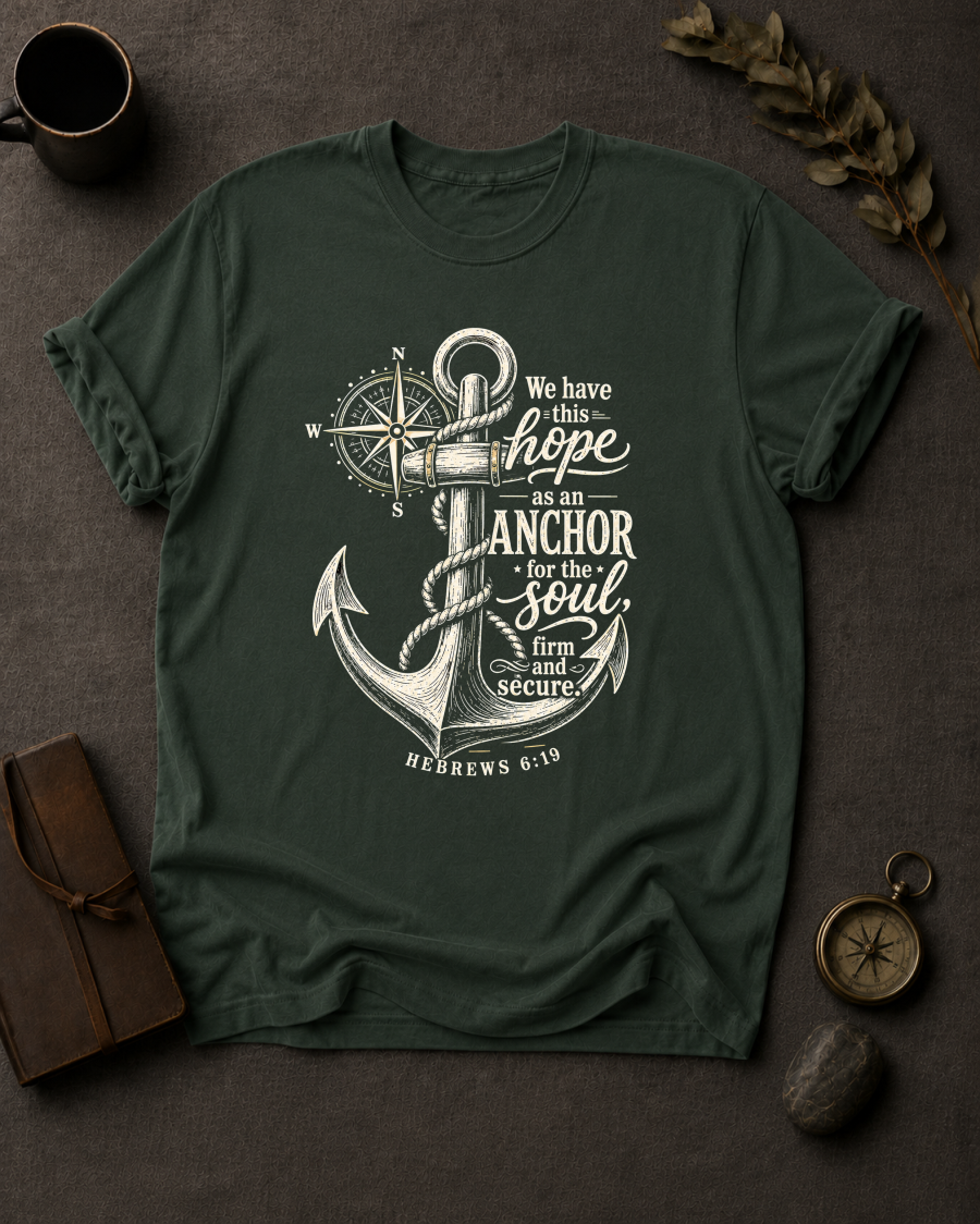 We Have This Hope as an Anchor for the Soul | Hebrews 6:19 Christian T-Shirt