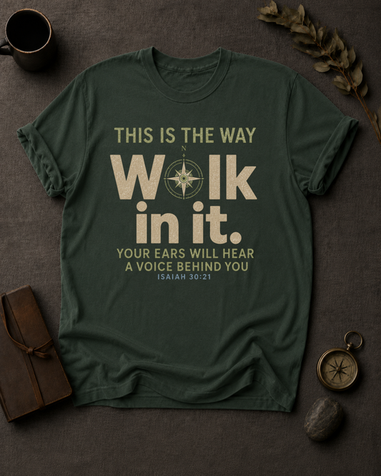 Walk in It Christian T-Shirt in Moss - Comfort Colors 1717