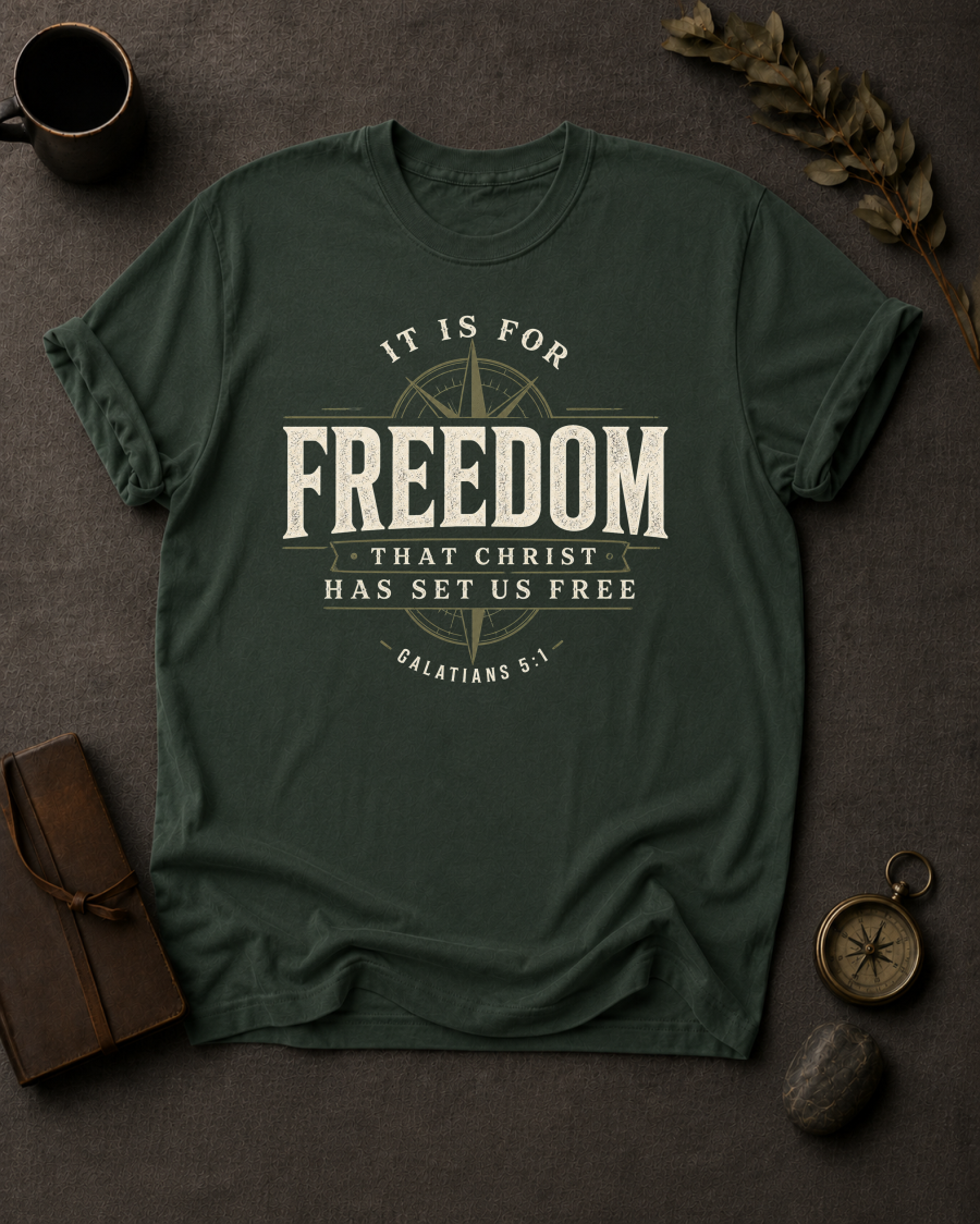 It Is For Freedom Comfort Colors 1717 — Galatians 5:1 t-shirt Moss