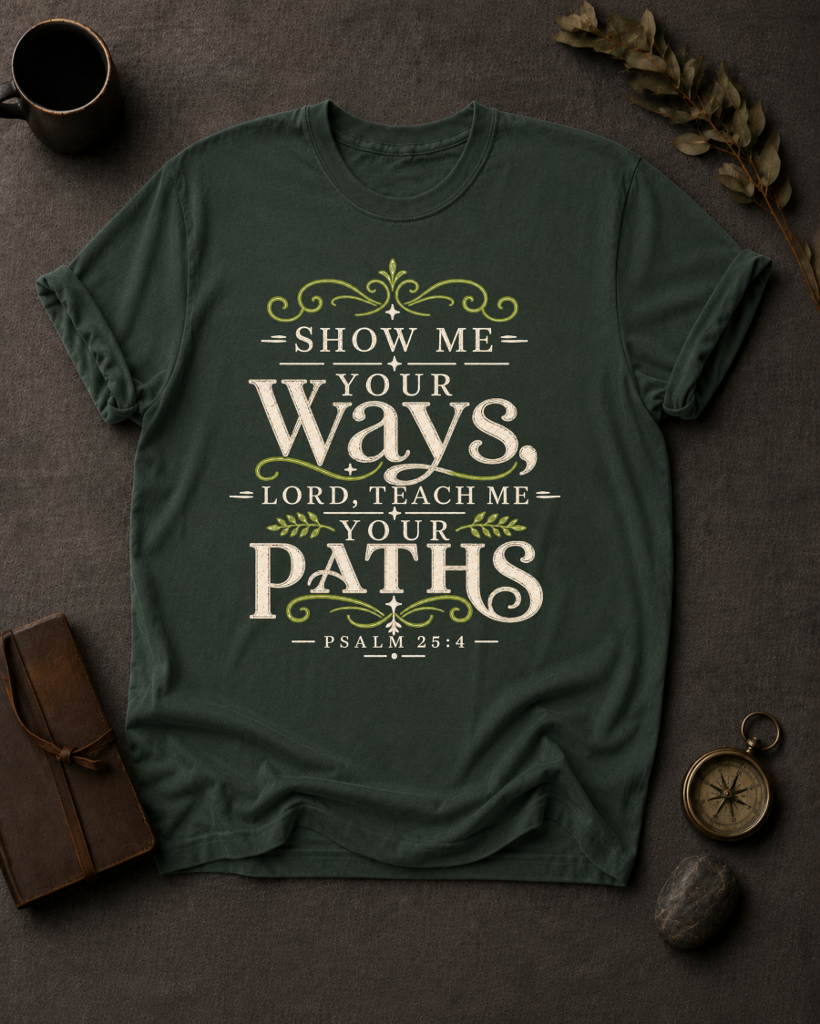 Show Me Your Ways Christian T-Shirt in Moss - Comfort Colors 1717